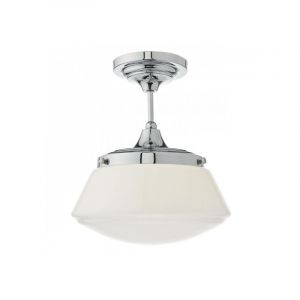 Dar Lighting Plafonnier Caden chrome poli et verre opale 1 ampoule
