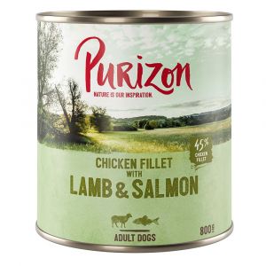 Purizon 6x800g Adult saumon, épinards, noix de coco - Pâtée pour chien