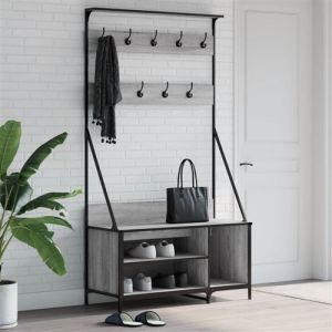 VidaXL Porte-v?tements et rangement des chaussures sonoma gris