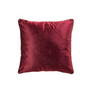 Coussin déhoussable compressé passepoil 45 x 45 cm velours uni noria bordeaux BORDEAUX