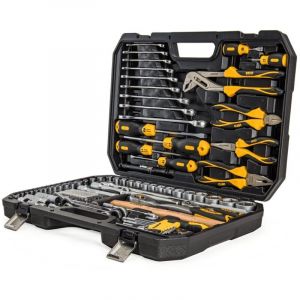 Vito Malette &agrave; outils 112 pi&egrave;ces Lampe torche, Tournevis, Douilles, cl&eacute;s, pinces et embouts Coffret &agrave; outils BMC