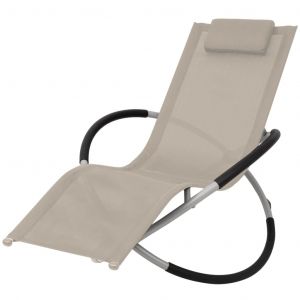 Image de VidaXL Chaise longue géométrique d'extérieur Acier Crème