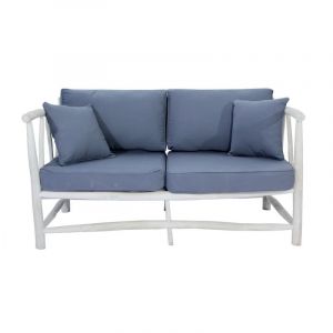 Image de Moa Fauteuil 2 personnes en teck avec coussin gris