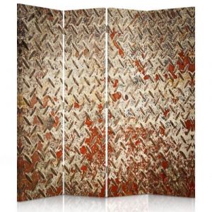 Feeby Cloison amovible 4 panneaux une face Paravent déco intérieur, Métal rouillé imitation 145x150 cm