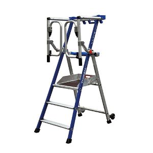 Escabeau PIRL - Garde-corps articul&eacute; - Hauteur max de travail 2,70m - PIRLF3-U