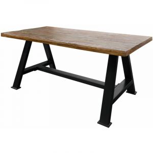 Table &agrave; manger 160x90 Bois de r&eacute;cup&eacute;ration laqu&eacute; Multicolore industrial 84 - multicolore