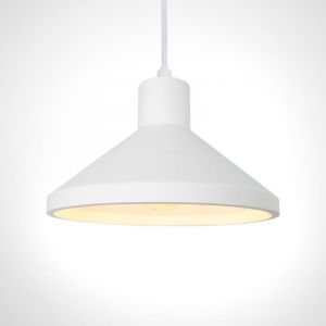 Paco Home - Luminaire à suspension, E27, luminaire pour séjour, salle à manger, cuisine, réglable en hauteur Plâtre blanc, Sans ampoules