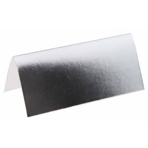 Ruedelafete Sachet de 10 marque places rectangle m&eacute;tallis&eacute;s, Argent brillant