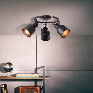 Brilliant AG Spot Rolet Noir, 3 lumières - Vintage/Industriel - Intérieur - Rolet - Délai de livraison moyen: 6 à 10 jours ouvrés. Port gratuit France métropolitaine et Belgique dès 100 €.