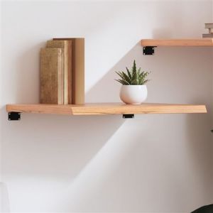 VidaXL Étagère Murale, Dessus de Table avec Bord Vivant, Tablette Suspendue Flottante, Rustique, Marron Clair Bois Chêne Massif Traité