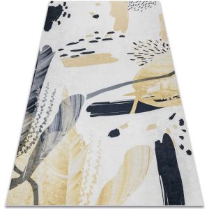 Rugsx - Tapis lavable andre 1097 Abstraction antidérapant - blanc / jaune multicolour 120x170 cm