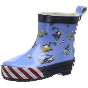 Image de Playshoes Bottes enfant caoutchouc demi-tige chantier bleu - Taille 24