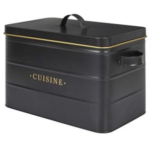 Boîte à Cuisine en Métal Lounge 33cm Noir