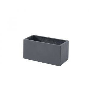 Image de Beau Rivage Bac à fleurs en fibre de verre style ciment - 44 x 22 x 20 cm - 20 L - Gris anthracite