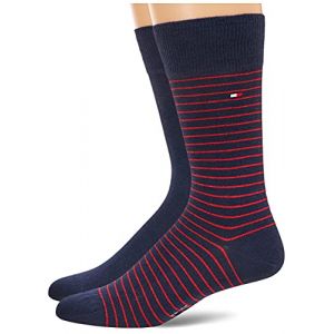 Tommy Hilfiger Small Stripe Men's Socks (2 Pack) Chaussettes Homme, Gris (Tommy Original), 39/42