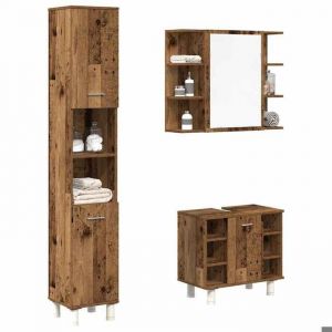 VidaXL Ensemble De Meubles Salle De Bain 3 Pcs Bois D'ingénierie
