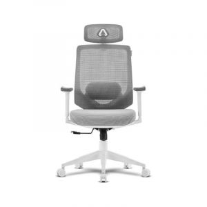 Chaise de bureau Alpha Gamer Stella ergonomique mesh blanche/grise 3D ajustable