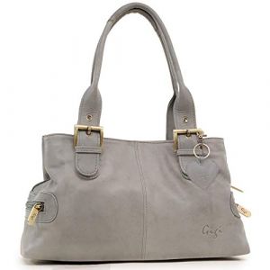 Image de GiGi Cuir Véritable - Sac Porté Main/Sac à Main/Sac porté épaule - Femme - 6165 - Gris