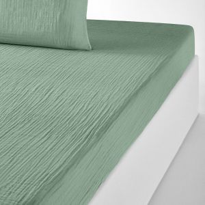 Image de Baton Rouge - Drap housse 100% Gaze de coton bonnet 30 cm vert