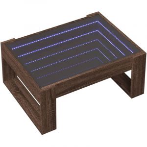 VidaXL Table Basse Avec Led Infini Chêne Marron 70x53x30 Cm
