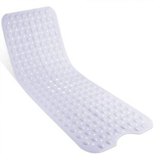 Avalo Tapis de bain / Tapis antid&eacute;rapant Douche - 100x40CM - Blanc - Avec ventouses - Tapis de douche antid&eacute;rapant pour la douche - Tapis de salle de bain