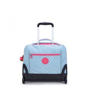 Kipling GIORNO Grand sac à dos à roulettes, Dreamy Geo C (Bleu)