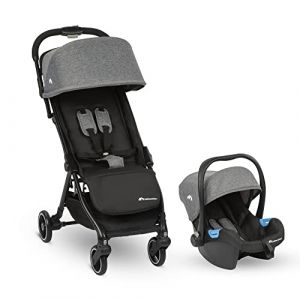Bébé Confort Bonny duo, Poussette ultra compacte + cosi, pliage automatique facile, de la naissance à 4 ans (22kg), Black chic