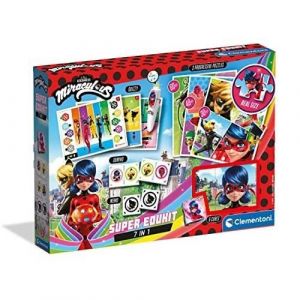 Clementoni 18111 - Super Edukit 7 en 1 - Miraculous (3 Puzzles De 30, 48 Et 60 Pièces, 6 Cubes, Un Mémo, Un Domino Et 12 Cartes Quiz) - Jeu Éducatif 3 Ans - Fabriqué en Italie, Multicolore