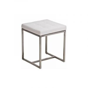 CLP Tabouret Barci similicuir blanc