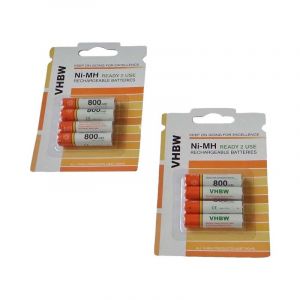 Vhbw 8x Batteries AAA micro compatible avec Gigaset CL660, CL660HX, CL390A, CL660A, CL690A t&eacute;l&eacute;phone fixe sans fil (800mAh, 1,2V, NiMH)