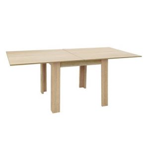 Image de Pegane Table &agrave; manger, table de repas extensible coloris ch&ecirc;ne cambrian - longueur 90-180 x profondeur 90 cm -
