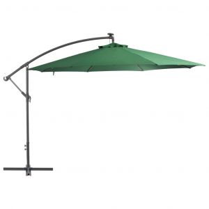 VidaXL Parasol en porte-&agrave;-feux et poteau m&eacute;tallique 350 cm Vert