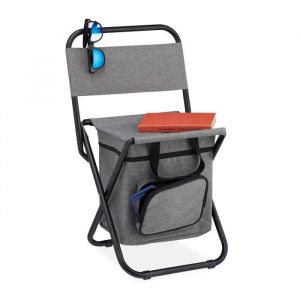 Relaxdays Tabouret de camping avec dossier - 10031574-0