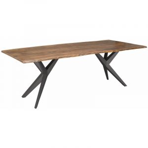 Table &agrave; manger 140x90 Acacia laqu&eacute; Bois naturel / Anthracite mat FREEFORM 13 - natur