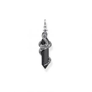 Image de Thomas Sabo Pendentif noirci onyx avec serpent argent sterling 925, noirci Gris