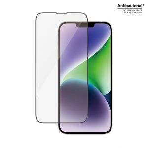 PanzerGlass Protection d'&eacute;cran Ultra-Wide Fit Anti-bact&eacute;rienne avec applicateur iPhone 14 Plus