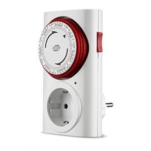 Rev Ritter 0025410103 Minuterie Minuteur m&eacute;canique professionnel avec jours de la semaine Blanc