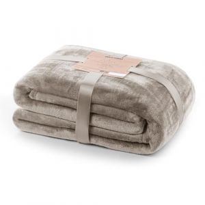Couverture Plaid - Microfibre Polaire - 200 x 220 cm - Couleur Cappuccino - Entretien facile