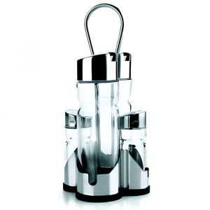 Image de Lacor Set vinaigre-huile-sel-poivre support inox