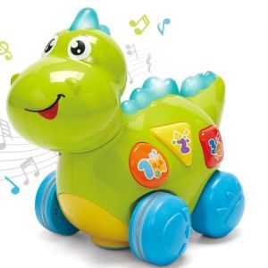 Voiture Jouet Musicale Bébé Dinosaure, Voiture Jouet DActivité Rampante Pour Bébé De 1 An Avec Musique Et Lumières.