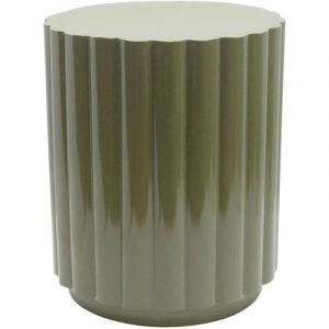 DRAWER Table d'appoint ronde en métal ø38,5cm - Vert kaki - Louise