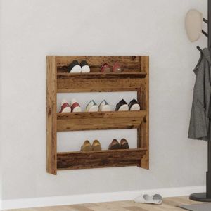 VidaXL Armoire à chaussures murale vieux bois 80x18x90 cm