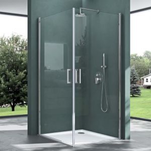 Mai&mai - Cabine de Douche en Angle Montage R&eacute;versible 75X75 Portes de Douche Pivotantes Auto-Levantes Pare Douche Paroi de Douche Rav24K