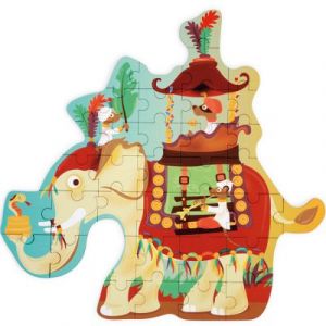 Scratch Puzzle éléphant junior 50 cm carton rouge 37 pièces