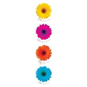 1art1 Fleurs Poster Danse, Amour,Chanter, Vivre Midi Poster 91x30 cm