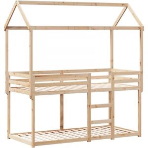 VidaXL Lit Superposé Avec Toit 80x200 Cm Bois De Pin Massif
