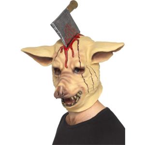 Image de Masque cochon avec couteau de boucher Halloween