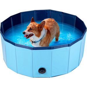 Maxxpro Hondenzwembad Opvouwbaar - Antislip - Leegloopventiel - ⌀ 80 cm - Blauw