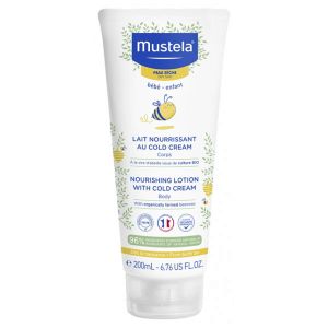 Mustela Lait Nourrissant au Cold Cream &agrave; la Cire d'Abeille Bio Peau S&egrave;che 200 ml