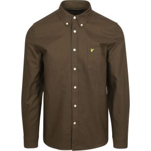 Lyle & Scott Shirt Plain Oxford Olive Vert Vert fonc&eacute; taille M
